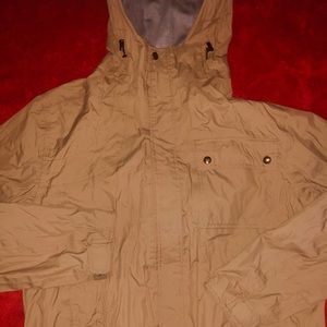 Tan lightweight hooded jacket